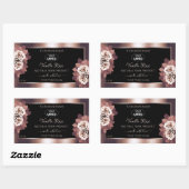 Logo Étiquette de luxe Rose Gold Black Floral (Feuille)