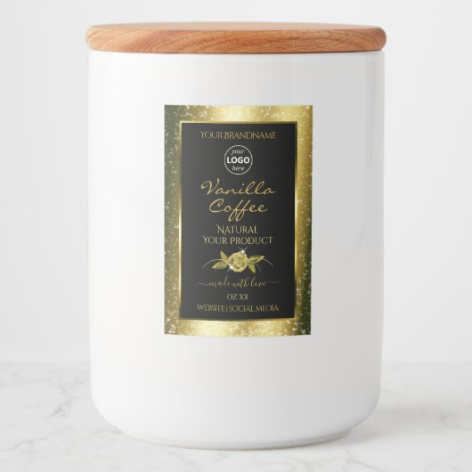 Logo Étiquette de produit noir Parties scintillant (Devant)