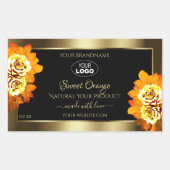 Logo Étiquette de produits Black Gold Orange Rose (Devant)