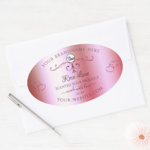 Logo Étiquette de produits ornés rose et vert