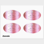 Logo Étiquette de produits ornés rose et vert (Feuille)