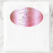Logo Étiquette de produits ornés rose et vert (Sac)