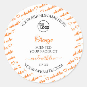 Logo Étiquette de produits Word Cloud blanc et ora