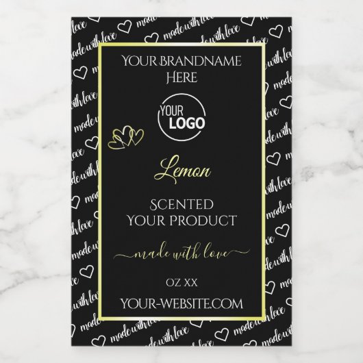 Logo Étiquette du produit Black and White Word Art (Étiquettes simples)