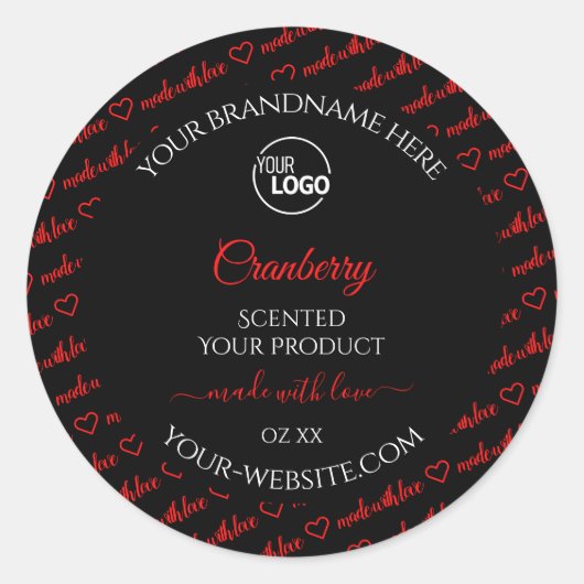 Logo Étiquette du produit Black Red Word Cloud (Devant)