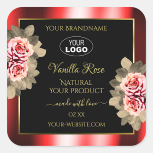Logo Étiquette Floral Rose