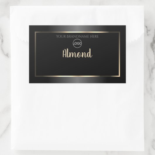 Logo Étiquette Gold Frame de luxe noir blanc (Sac)