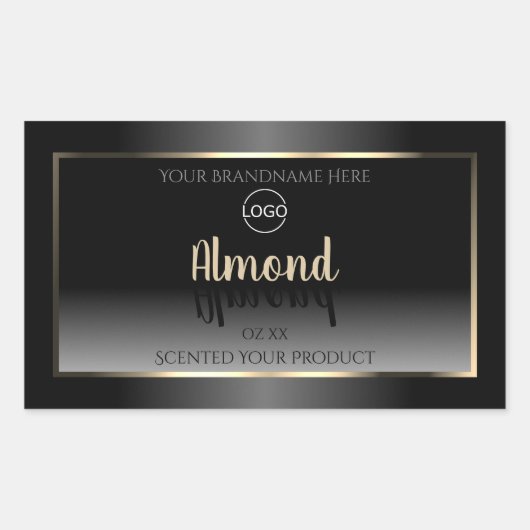 Logo Étiquette Gold Frame de luxe noir blanc (Devant)