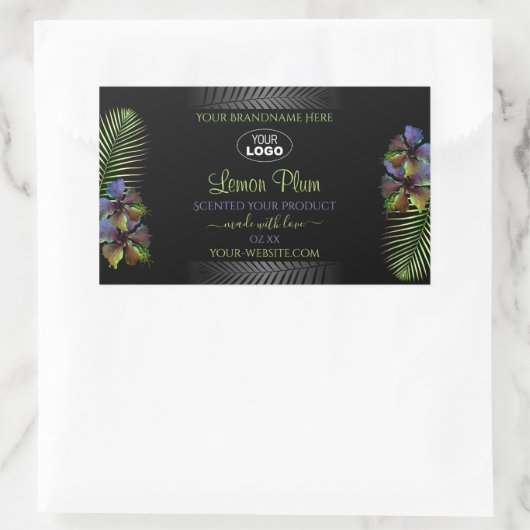 Logo Étiquette jaune violet Hibiscus (Sac)