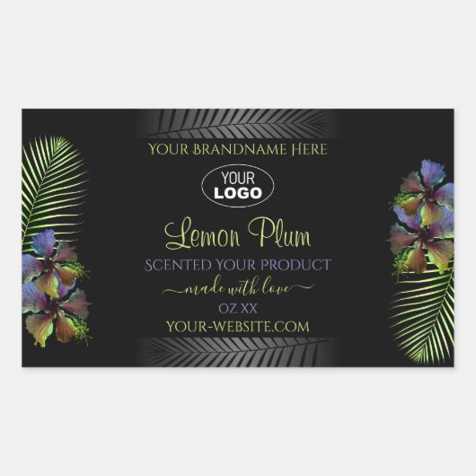 Logo Étiquette jaune violet Hibiscus (Devant)