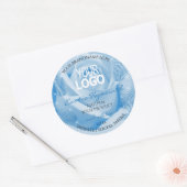Logo Étiquette Rose bleu Palm Feuille (Enveloppe)