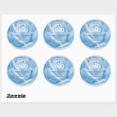 Logo Étiquette Rose bleu Palm Feuille (Feuille)