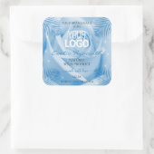 Logo Étiquette  Rose bleu Palm Feuille (Sac)