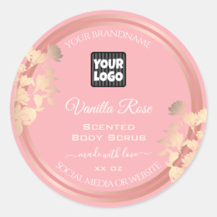 Logo Étiquette Rose d'emballage de produits roses 