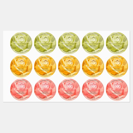 Logo Étiquette rose Fleur Jaune Orange Rose (Feuille)