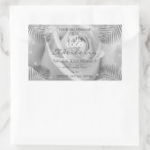 Logo Étiquette Rose  gris argent Palm Feuille (Sac)