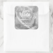 Logo Étiquette Rose gris argent Palm Feuille (Sac)