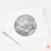 Logo Étiquette Rose gris argent Palm Feuille (Enveloppe)