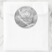 Logo Étiquette Rose gris argent Palm Feuille (Sac)