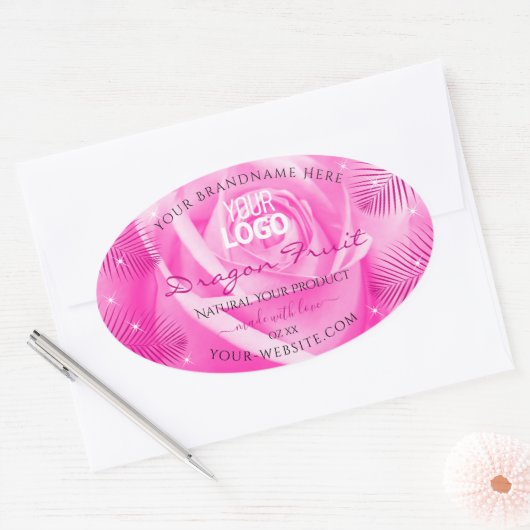 Logo Étiquette Rose Rose Palm Feuille (Enveloppe)
