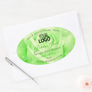 Logo Étiquette Rose vert clair Palm Feuille