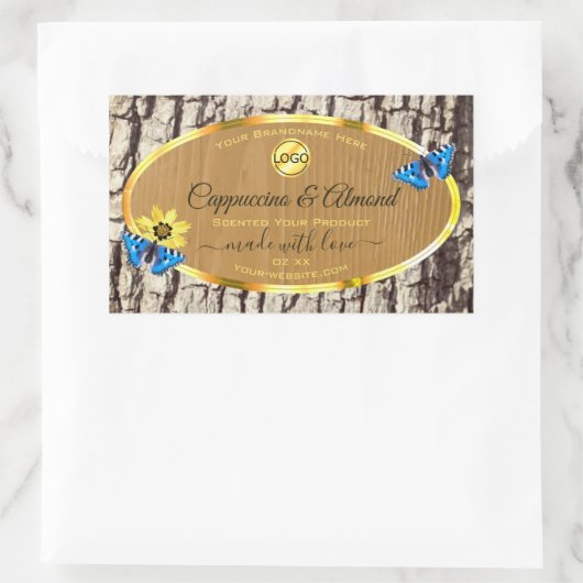 Logo Étiquette Rustique de l'écorce d'arbre nature (Sac)