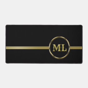 Logo exclusif or Monogramme sur noir