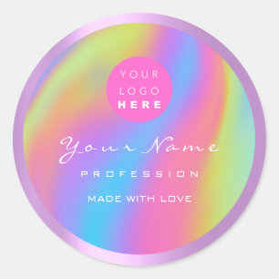 Logo Eyelash Makeup SPA Holografen Ronde Sticker