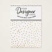Logo Faux Gold Confetti Earring Holder Display Visitekaartje (Voorkant)