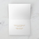 Logo Faux Gold Hand Script Navy Blue Birthday Kaart (Binnen)