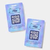 Logo Faux Iridescente Foil Code QR Badge (Avant & arrière)