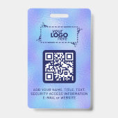 Logo Faux Iridescente Foil Code QR Badge (Arrière)