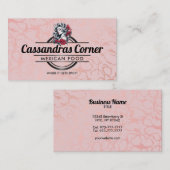 Logo Femme personnalisable cartes de visite roses (Devant / Derrière)