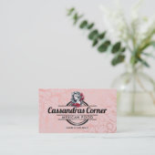 Logo Femme personnalisable cartes de visite roses (Debout devant)