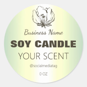 Logo Fleur Holographique Bougie de Soy Étiquettes