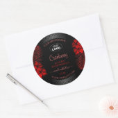 Logo Floral Black Red Étiquette Hawaii Flowers (Enveloppe)