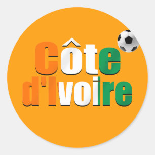 Logo football in Ivoorkust — cadeaus voetbal Ronde Sticker