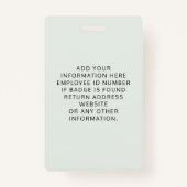 Logo Foto ID Sage Green Badge (Achterkant)