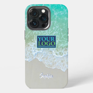 Logo, Foto, Kunst, Zachte Oceaangolven, Script Naa iPhone 13 Pro Hoesje