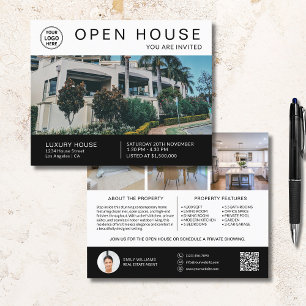 Logo foto QR-code voor uitnodiging open huis onroe Flyer