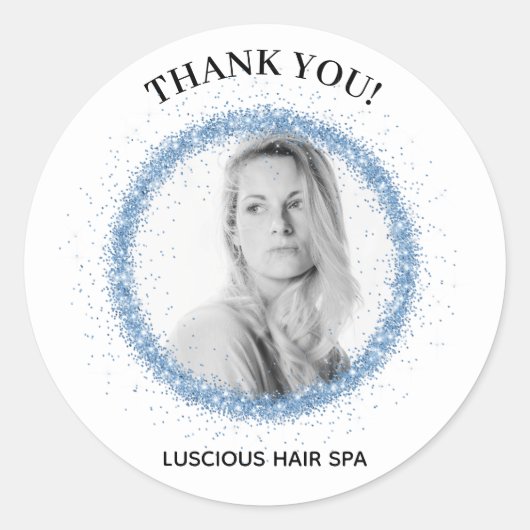 *~* LOGO FOTO UPLOADEN DANK U DE Envelopzegel labe Ronde Sticker (Voorkant)