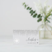 Logo Fotosjabloon  Silver Glitter Rain Visitekaartje (Staand voorkant)