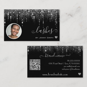 Logo Fotosjabloon Silver Glitter Rain Visitekaartje