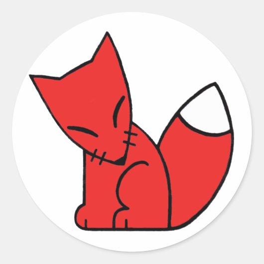 Logo Fox (rood) Ronde Sticker (Voorkant)