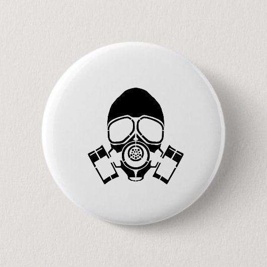 logo gasmaskerstencil ronde button 5,7 cm (Voorkant)