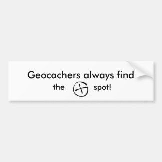 logo, Geocachers vinden altijd de plek. Bumpersticker