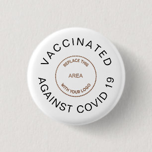Logo gevaccineerd tegen 19 werknemers ronde button 3,2 cm
