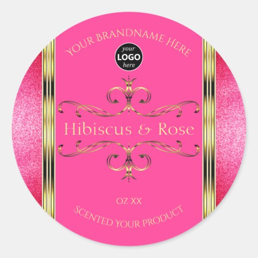 Logo Girly Pink Gold Produit Étiquette Parties sci (Devant)