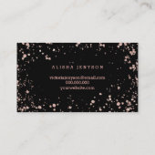 Logo glammed script roos gold confetti splatters visitekaartje (Achterkant)