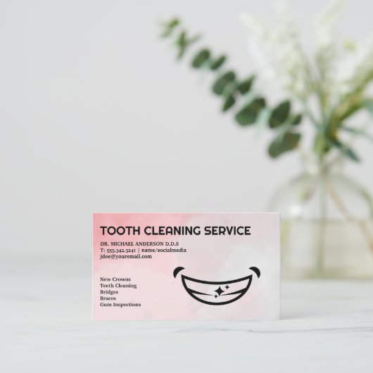 Logo glimlachen | Tand Visitekaartje (Staand voorkant)